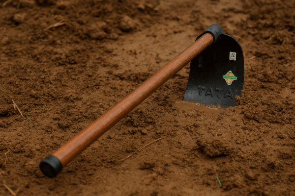 FESTEL Farming Hoe (Powrah) with Fiber Glass Handle | Forged Heavy Duty Steel Blade for Digging, Gardening and Weeding | Farming Spade | Garden Tools | DIY (Self-Assembly Required)