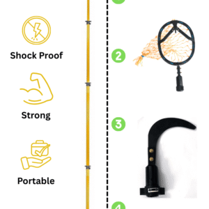 FESTEL Skytuch Shock Proof Multipurpose 6-to-24 Foot Extendable Telescopic Pole with (2 Attachments) Coconut Plucker, Mango Fruit Picker